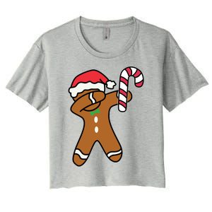 Christmas Dabbing Gingerbread Candy Cane Dance Gift Cute Gift Women's Crop Top Tee