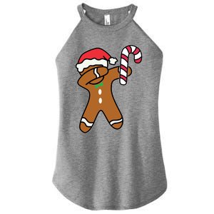 Christmas Dabbing Gingerbread Candy Cane Dance Gift Cute Gift Women's Perfect Tri Rocker Tank