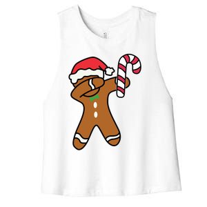 Christmas Dabbing Gingerbread Candy Cane Dance Gift Cute Gift Women's Racerback Cropped Tank