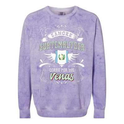 Camisa De Guatemala Sangre Guatemalteca Corre Por Mis Venas Colorblast Crewneck Sweatshirt