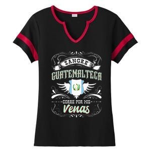 Camisa De Guatemala Sangre Guatemalteca Corre Por Mis Venas Ladies Halftime Notch Neck Tee