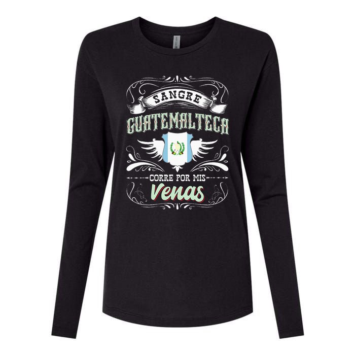 Camisa De Guatemala Sangre Guatemalteca Corre Por Mis Venas Womens Cotton Relaxed Long Sleeve T-Shirt