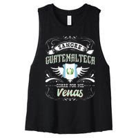 Camisa De Guatemala Sangre Guatemalteca Corre Por Mis Venas Women's Racerback Cropped Tank