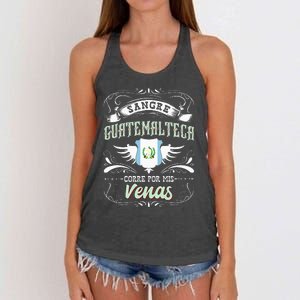 Camisa De Guatemala Sangre Guatemalteca Corre Por Mis Venas Women's Knotted Racerback Tank