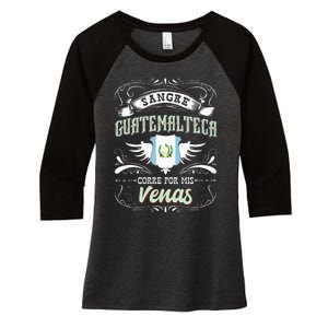 Camisa De Guatemala Sangre Guatemalteca Corre Por Mis Venas Women's Tri-Blend 3/4-Sleeve Raglan Shirt