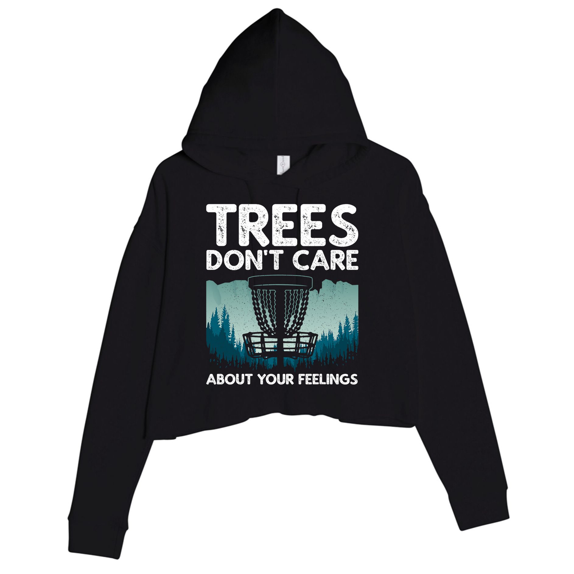 Cute Disc Golf Design For Men Women Disc Golf Player Crop Fleece Hoodie