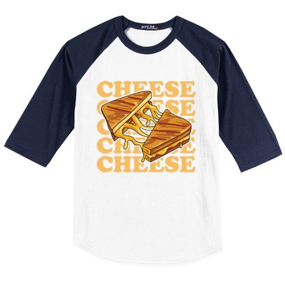 Cheese Design Grilled Cheese Lover Gift Baseball Sleeve Shirt