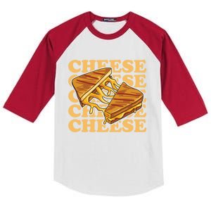 Cheese Design Grilled Cheese Lover Gift Kids Colorblock Raglan Jersey