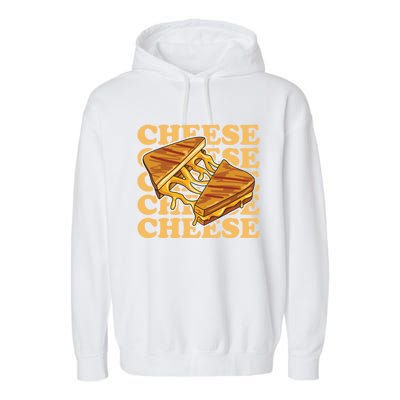 Cheese Design Grilled Cheese Lover Gift Garment-Dyed Fleece Hoodie