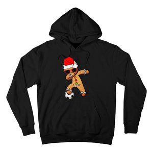 Christmas Dabbing Gingerbread Soccer Funny Hoodie