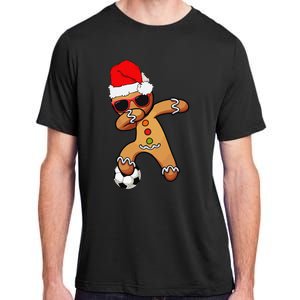 Christmas Dabbing Gingerbread Soccer Funny Adult ChromaSoft Performance T-Shirt