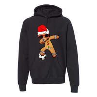 Christmas Dabbing Gingerbread Soccer Funny Premium Hoodie