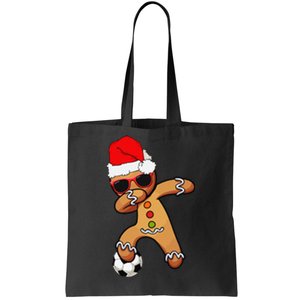 Christmas Dabbing Gingerbread Soccer Funny Tote Bag