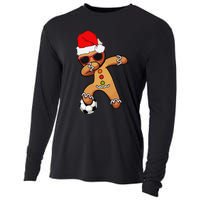 Christmas Dabbing Gingerbread Soccer Funny Cooling Performance Long Sleeve Crew