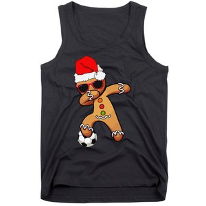 Christmas Dabbing Gingerbread Soccer Funny Tank Top