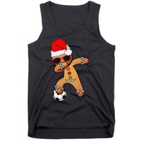 Christmas Dabbing Gingerbread Soccer Funny Tank Top