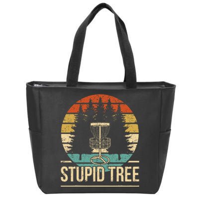 Cool Disc Golf Player Quote I Stupid Tree Zip Tote Bag