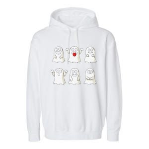 Cute Dancing Ghosts Ghost Halloween Costume Garment-Dyed Fleece Hoodie