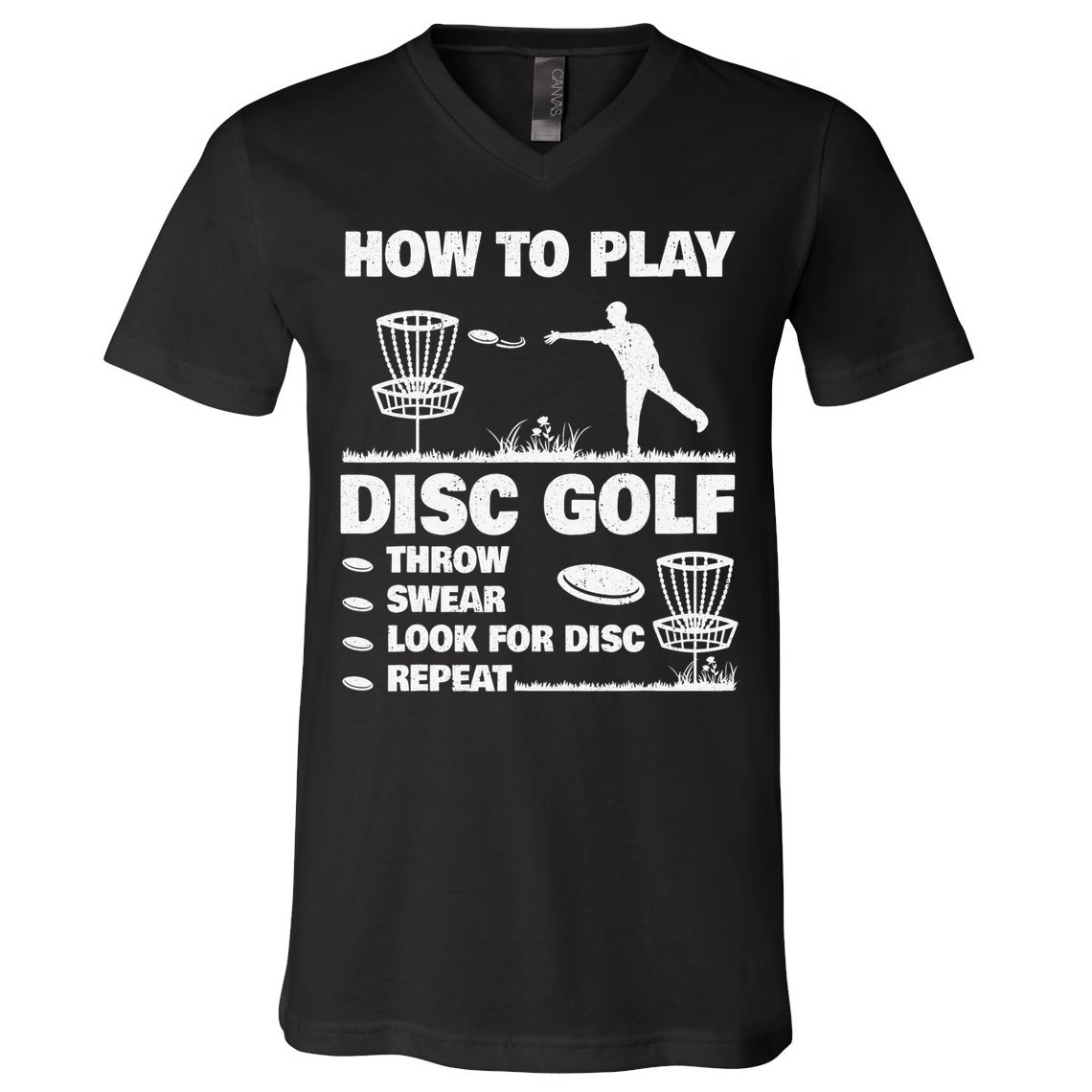 Cool Disc Golf For  Dad Sports Tournament Best Dad By Par V-Neck T-Shirt