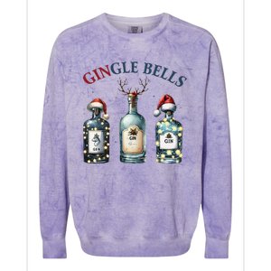 Christmas Drinking Gingle Bells Gin Humorous Alcohol Lovers Colorblast Crewneck Sweatshirt