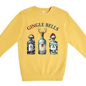 Christmas Drinking Gingle Bells Gin Humorous Alcohol Lovers Premium Crewneck Sweatshirt