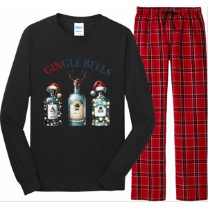 Christmas Drinking Gingle Bells Gin Humorous Alcohol Lovers Long Sleeve Pajama Set