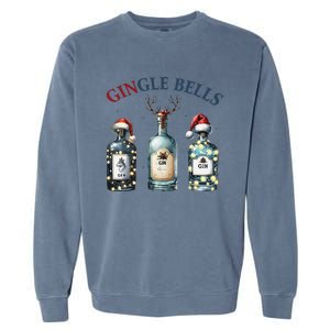 Christmas Drinking Gingle Bells Gin Humorous Alcohol Lovers Garment-Dyed Sweatshirt