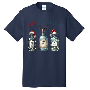 Christmas Drinking Gingle Bells Gin Humorous Alcohol Lovers Tall T-Shirt