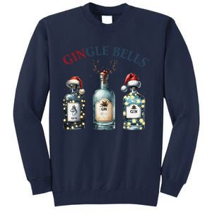 Christmas Drinking Gingle Bells Gin Humorous Alcohol Lovers Tall Sweatshirt