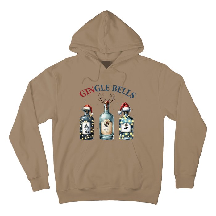 Christmas Drinking Gingle Bells Gin Humorous Alcohol Lovers Hoodie