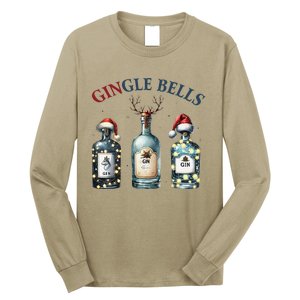 Christmas Drinking Gingle Bells Gin Humorous Alcohol Lovers Long Sleeve Shirt