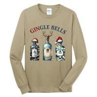 Christmas Drinking Gingle Bells Gin Humorous Alcohol Lovers Tall Long Sleeve T-Shirt