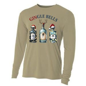 Christmas Drinking Gingle Bells Gin Humorous Alcohol Lovers Cooling Performance Long Sleeve Crew