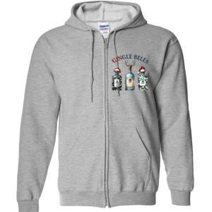 Christmas Drinking Gingle Bells Gin Humorous Alcohol Lovers Full Zip Hoodie