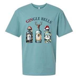 Christmas Drinking Gingle Bells Gin Humorous Alcohol Lovers Sueded Cloud Jersey T-Shirt