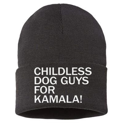 Childless Dog Guys For Kamala 2024 Vote Harris For President Sustainable Knit Beanie