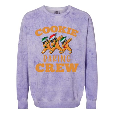 Christmas Dabbing Gingerbread Cookie Baking Crew Funny Xmas Gift Colorblast Crewneck Sweatshirt