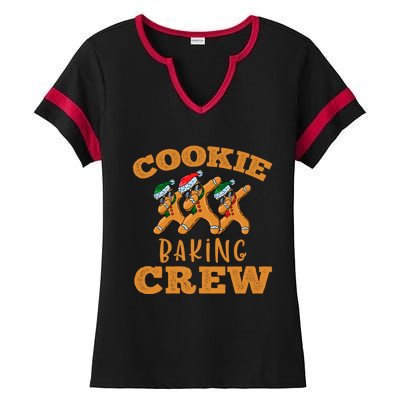 Christmas Dabbing Gingerbread Cookie Baking Crew Funny Xmas Gift Ladies Halftime Notch Neck Tee