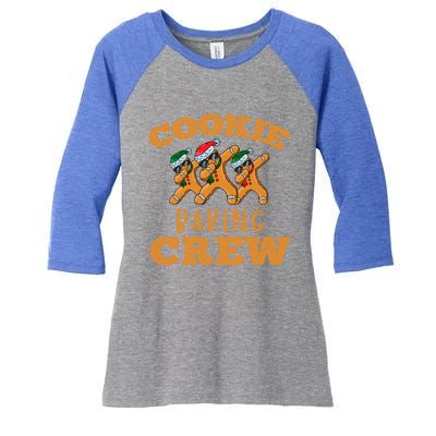 Christmas Dabbing Gingerbread Cookie Baking Crew Funny Xmas Gift Women's Tri-Blend 3/4-Sleeve Raglan Shirt