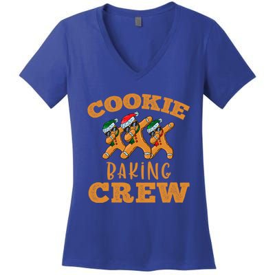 Christmas Dabbing Gingerbread Cookie Baking Crew Funny Xmas Gift Women's V-Neck T-Shirt