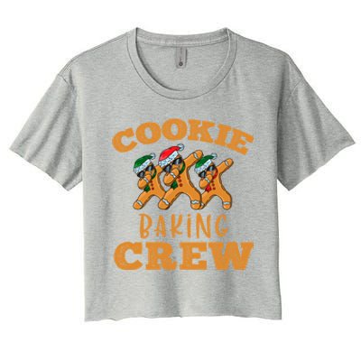 Christmas Dabbing Gingerbread Cookie Baking Crew Funny Xmas Gift Women's Crop Top Tee