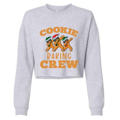 Christmas Dabbing Gingerbread Cookie Baking Crew Funny Xmas Gift Cropped Pullover Crew