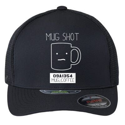 Coffee Drinker Gift Pun, Mug Shot Flexfit Unipanel Trucker Cap