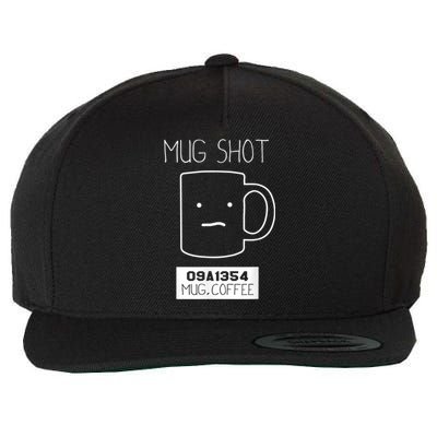 Coffee Drinker Gift Pun, Mug Shot Wool Snapback Cap