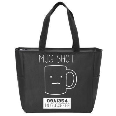 Coffee Drinker Gift Pun, Mug Shot Zip Tote Bag
