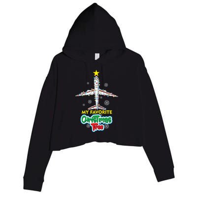 Christmas Decorated Gift Suit On Board 777 And 747 Airplanes Gift Crop Fleece Hoodie