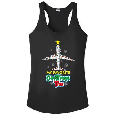 Christmas Decorated Gift Suit On Board 777 And 747 Airplanes Gift Ladies PosiCharge Competitor Racerback Tank