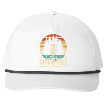 Cool Disc Golf Player Quote I Stupid Tree Snapback Five-Panel Rope Hat