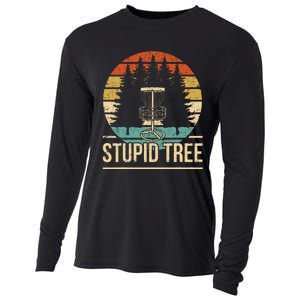 Cool Disc Golf Player Quote I Stupid Tree Cooling Performance Long Sleeve Crew