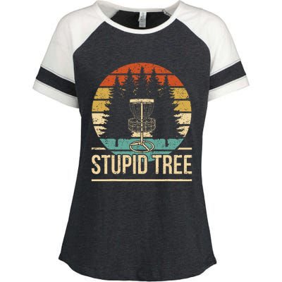 Cool Disc Golf Player Quote I Stupid Tree Enza Ladies Jersey Colorblock Tee